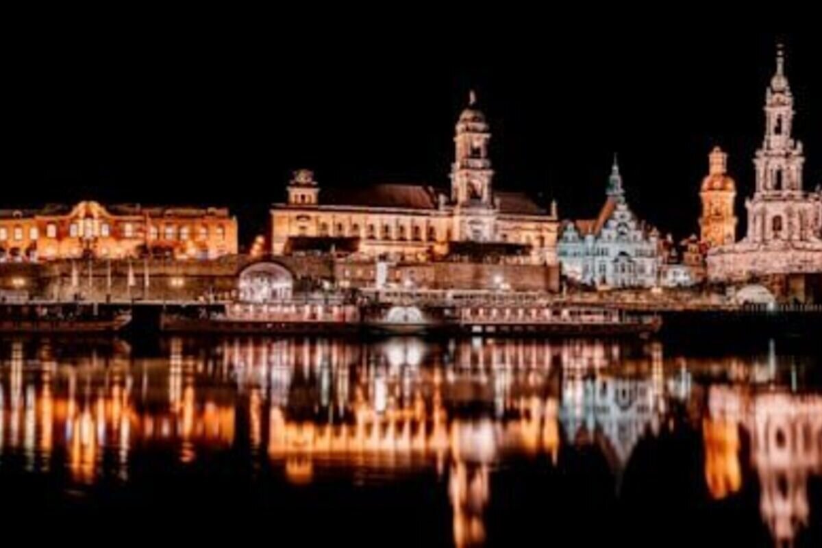 Panoramic scenic travel photography of Dresden, Germany