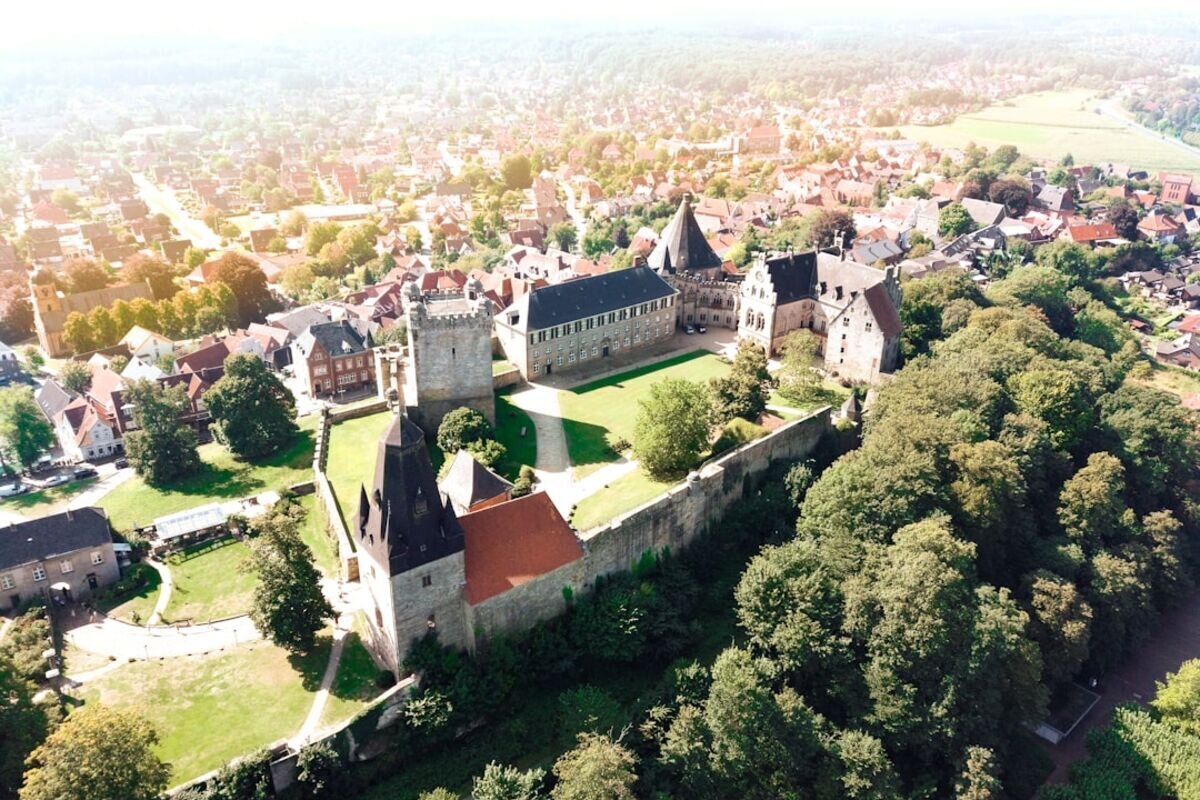 Panoramic scenic travel photography of Eisenach, Germany