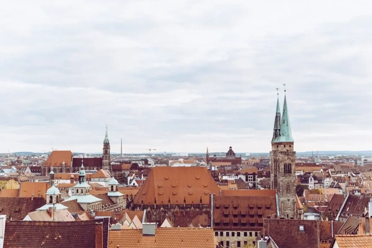 Panoramic scenic travel photography of Nuremberg, Germany