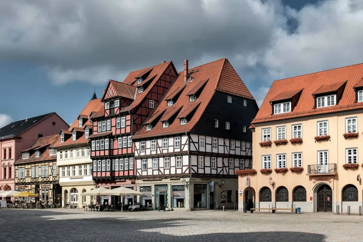 Panoramic scenic travel photography of Quedlinburg, Germany