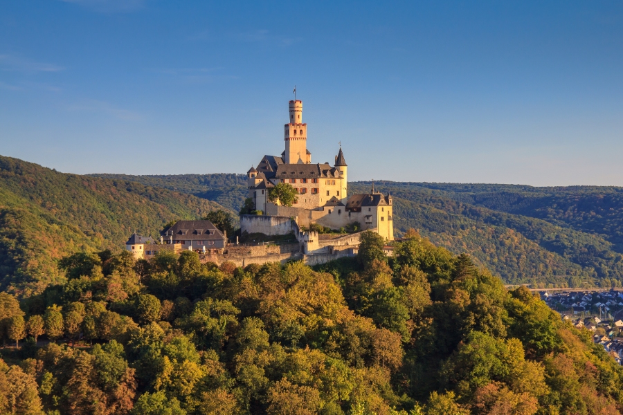 15 Best Places to Visit in Germany for an Unforgettable Trip 11 Marksburg Castle, a historic fortress in Germany, showcases medieval architecture against a scenic landscape.