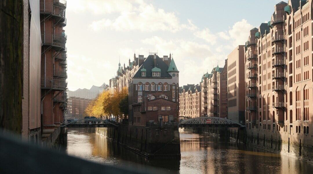 Landscape and iconic architecture of Hamburg federal state, Germany