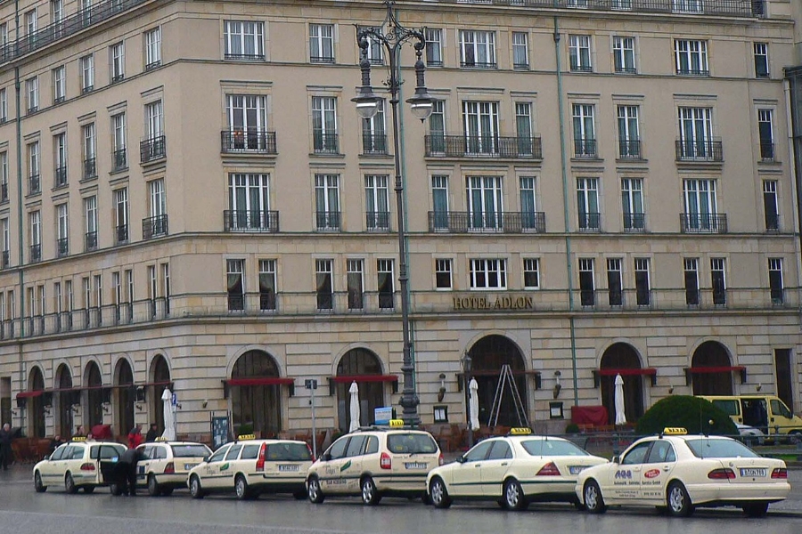 Umweltzone Guide: Germany's Low-Emission Zones Explained for Tourists 17 Multiple taxis lined up along a Berlin street, highlighting the city's public transport infrastructure.