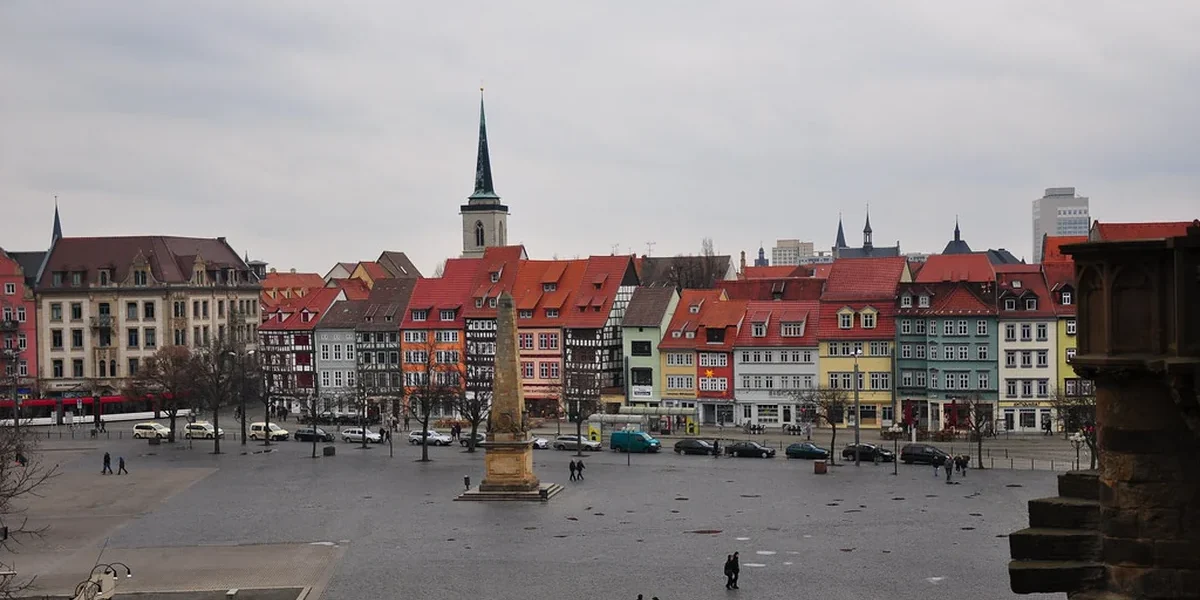 City view and urban travel highlights of Erfurt, Germany