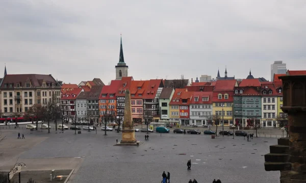 City view and urban travel highlights of Erfurt, Germany
